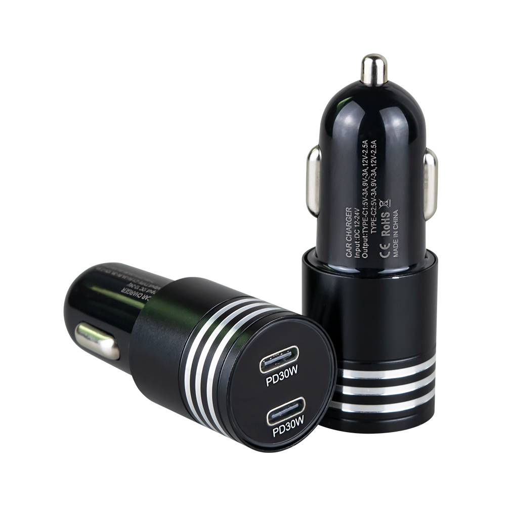 双口 30W+30W 银环车充