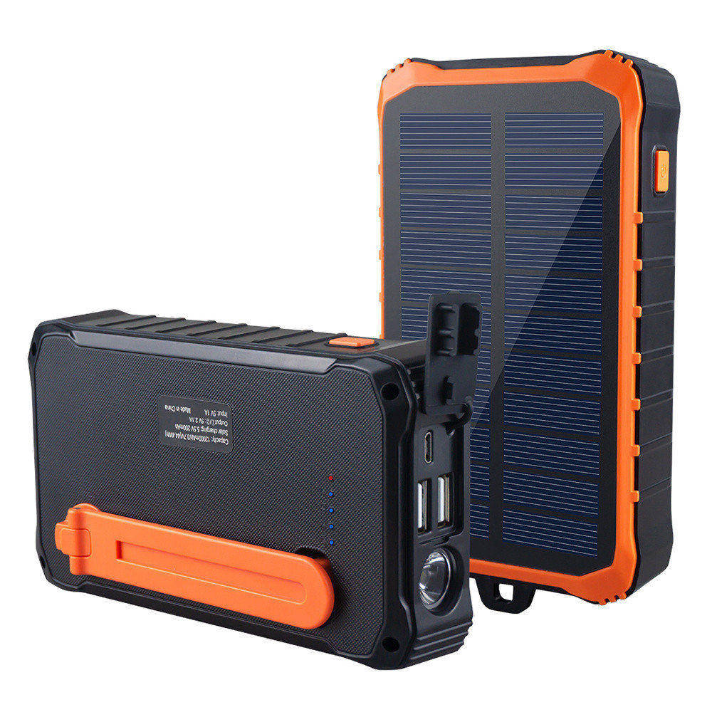 Hand operated solar power charger