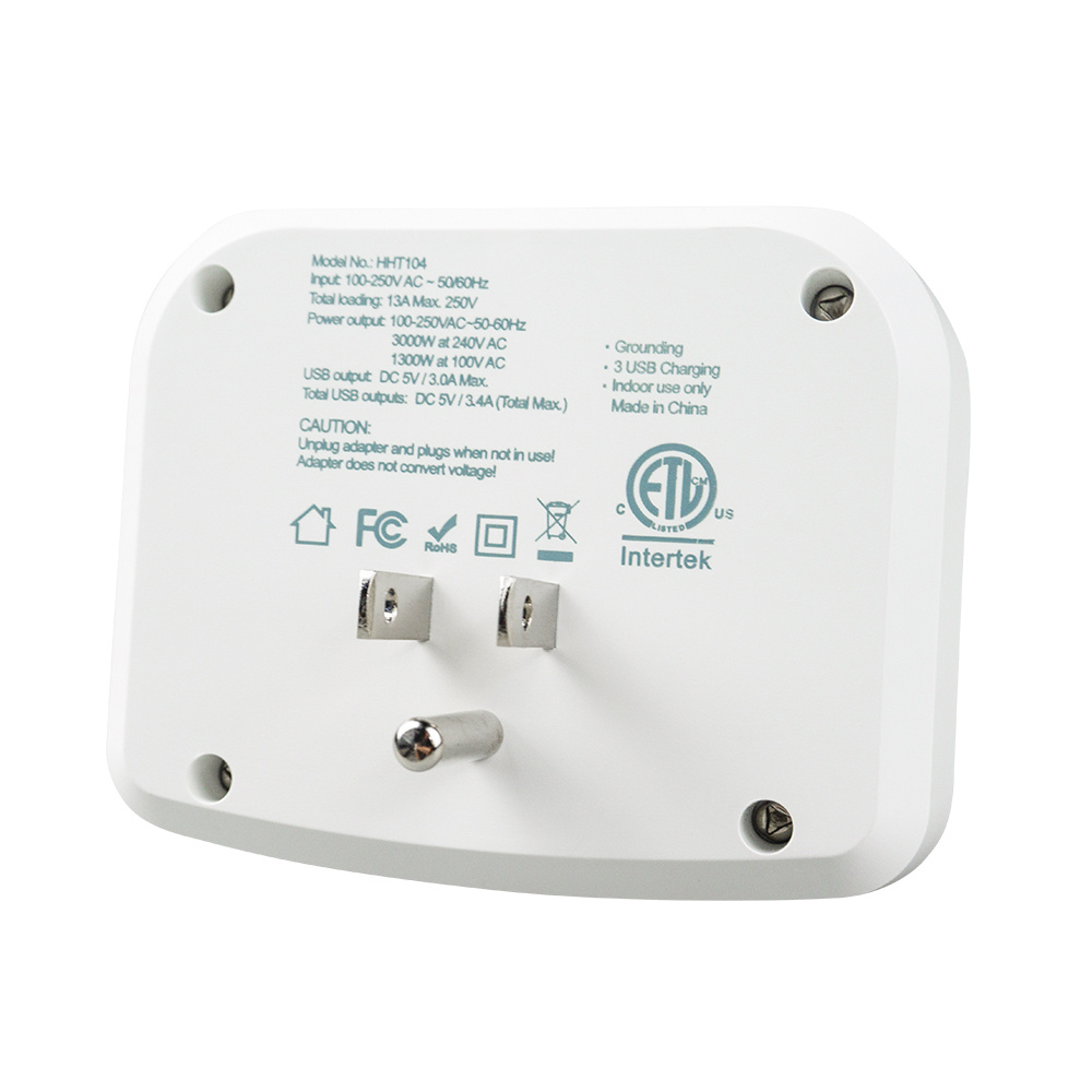 3AC+2USB+Type-c American Wall Plug